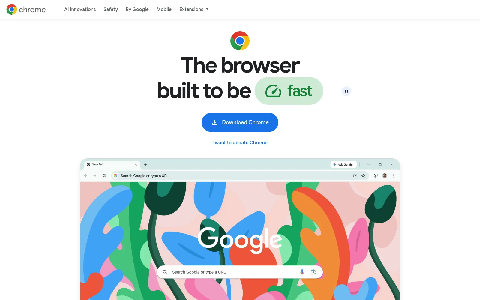 Screenshot of chrome.com
