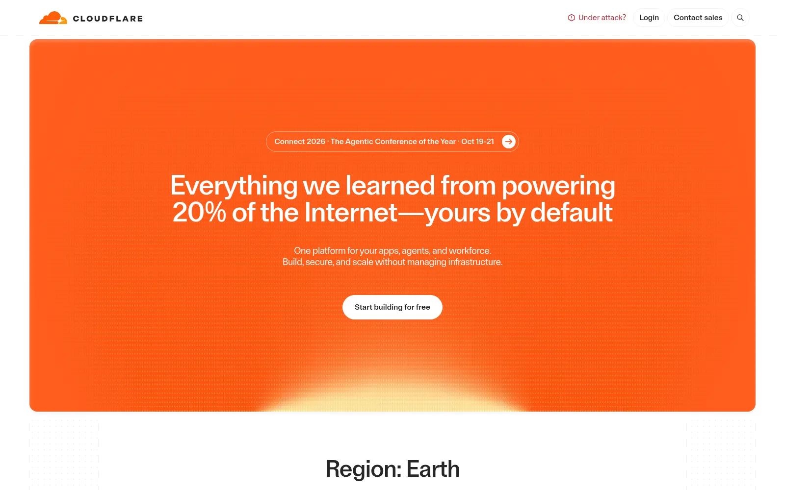 Screenshot of cloudflare.com