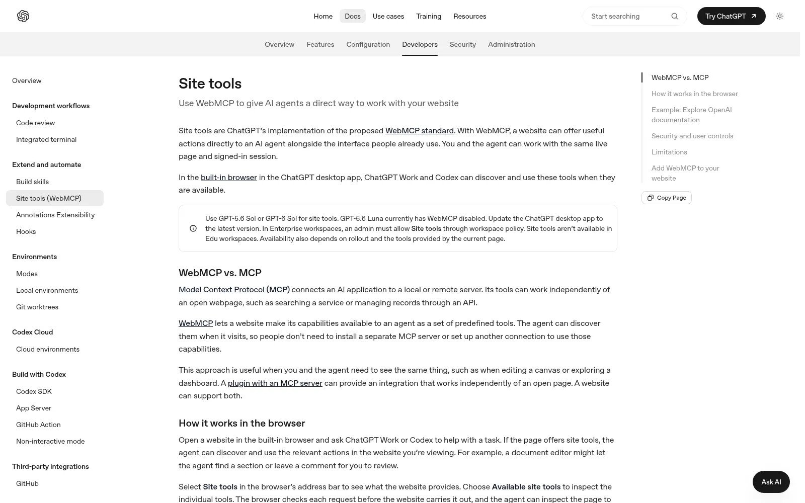 Screenshot of openai.com